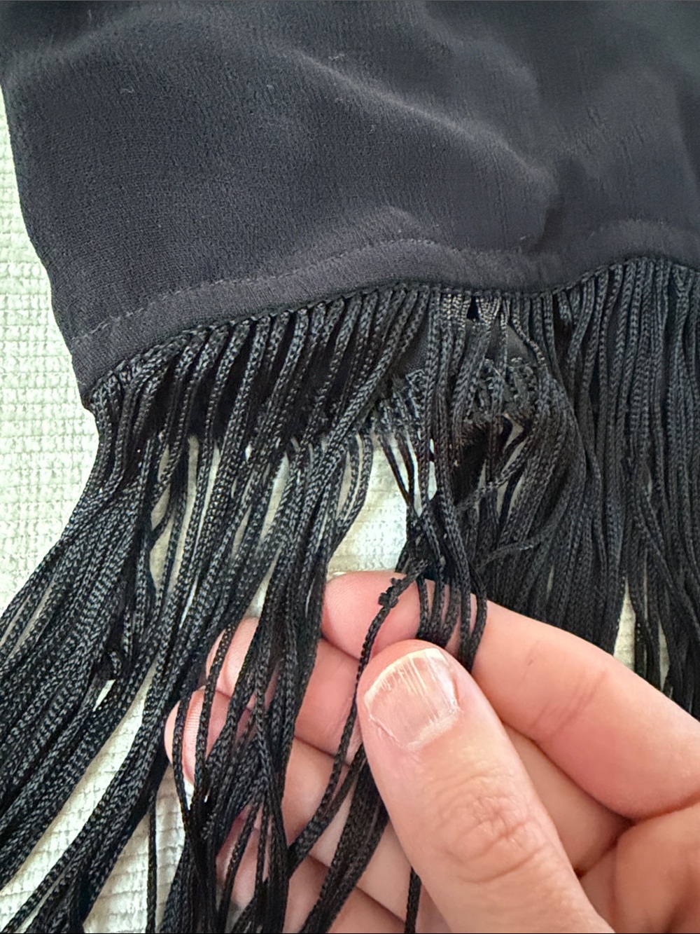 Chan Luu Fringed Halter Top Black Size Small - Picture 4 of 7
